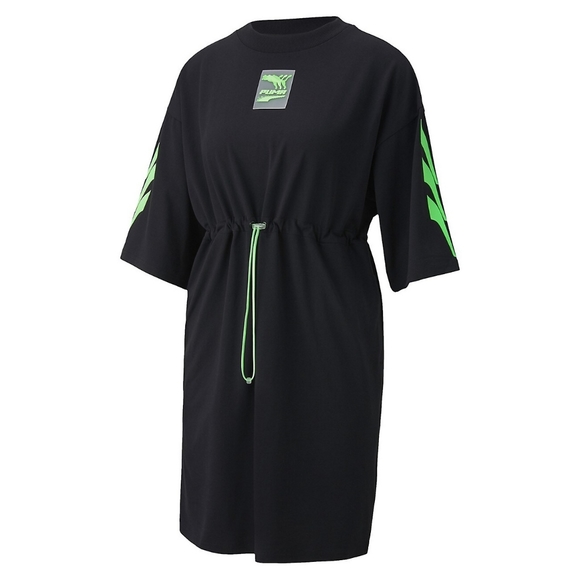 Puma Evide Cotton T-shirt Dress Size Large Drawcord Waist Dress - Picture 1 of 3